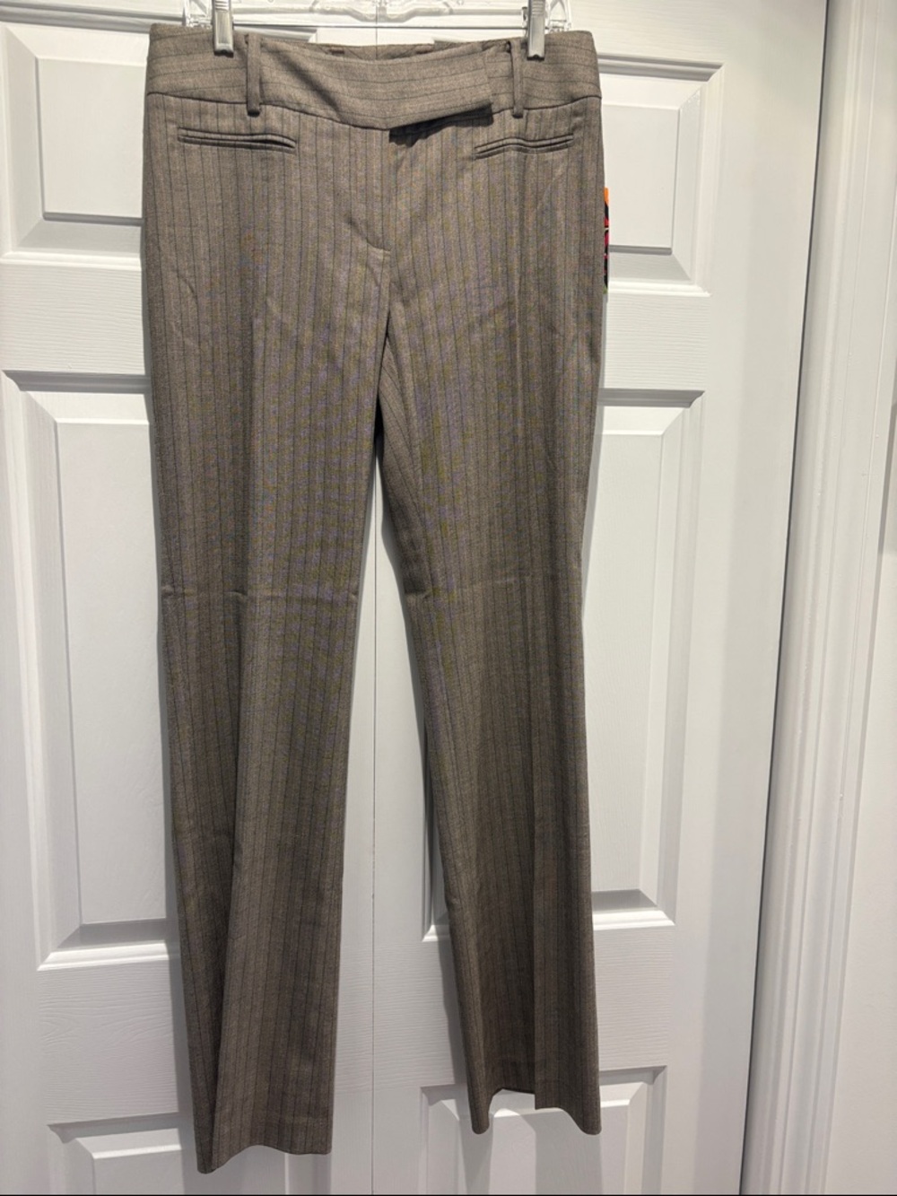 Adrienne Vittadini Brown Pinstripe Dress Pants